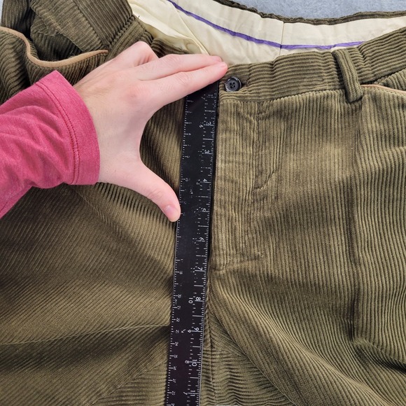 Ralph Lauren Purple Label Men 36x32 Cotton Green Corduroy Pants Trousers Riding - Picture 5 of 12